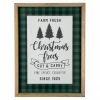 Northlight 16" Buffalo Plaid Wooden Framed "Farm Fresh Christmas Trees" Wall Decor