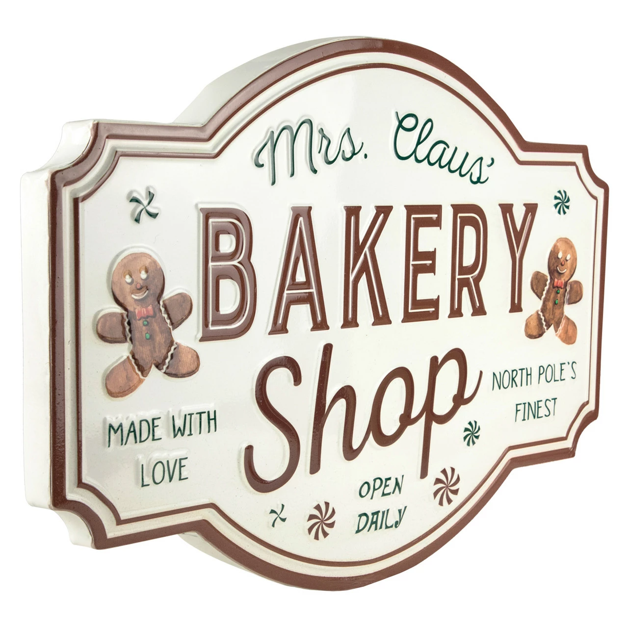 Northlight 18" Mrs. Claus' Bakery Shop Metal Christmas Wall Sign - Image 3