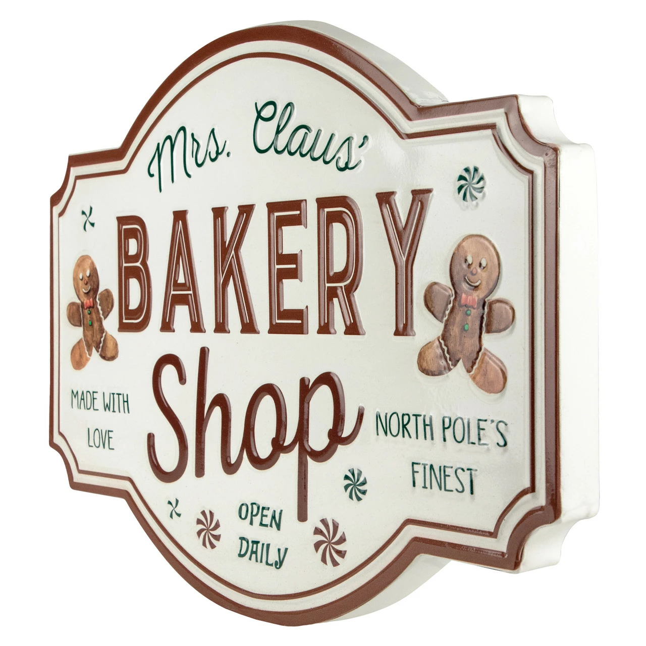 Northlight 18" Mrs. Claus' Bakery Shop Metal Christmas Wall Sign - Image 4