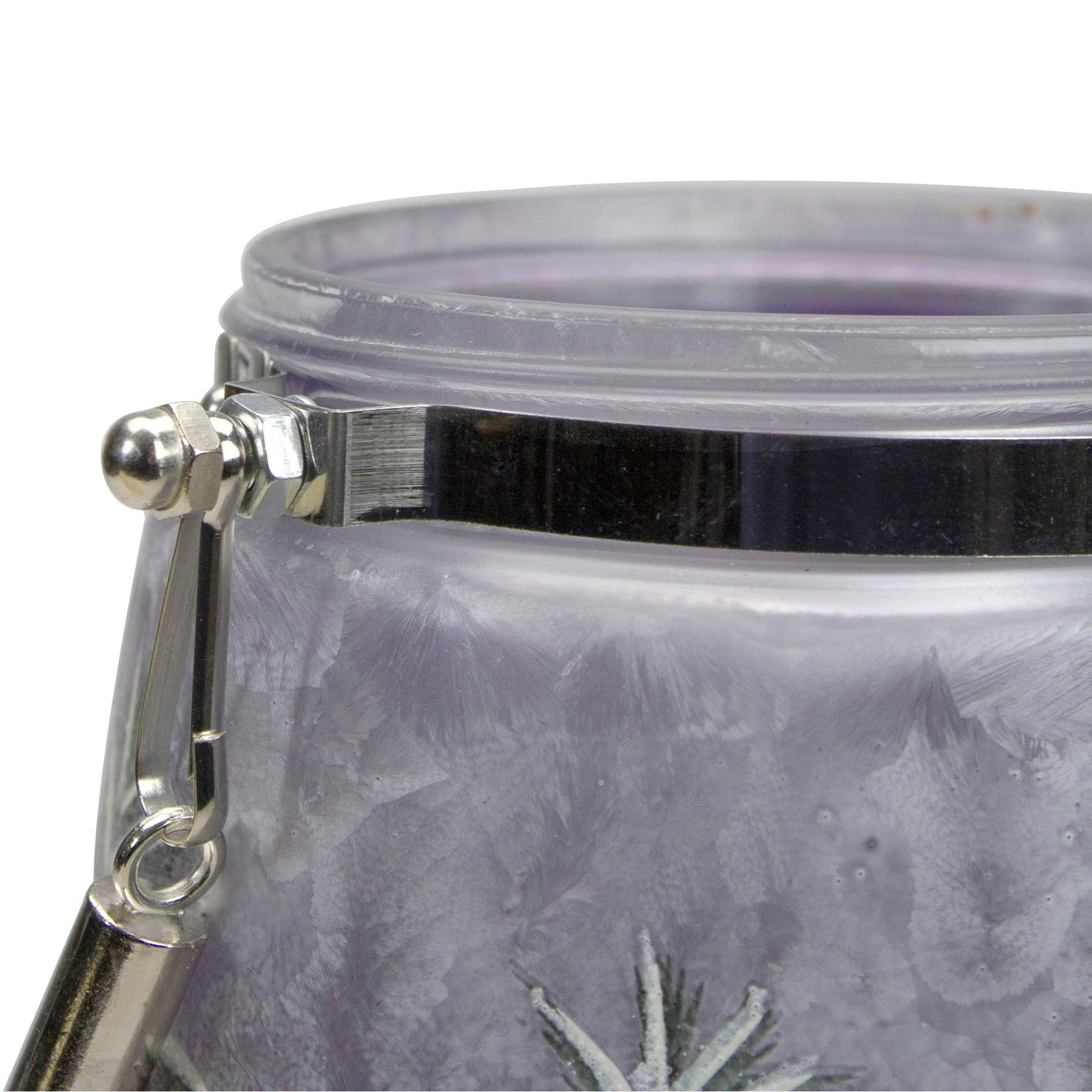 Northlight 6.25" Hand-Painted Pine Trees And Cardinals Flameless Glass Christmas Candle Holder - Image 5