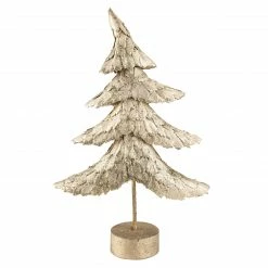 Northlight 18" Layered Bronze Tree With Wood Base Christmas Decoration