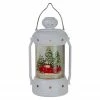 Northlight 9" White Lantern Christmas Snow Globe With Red Truck And Trees