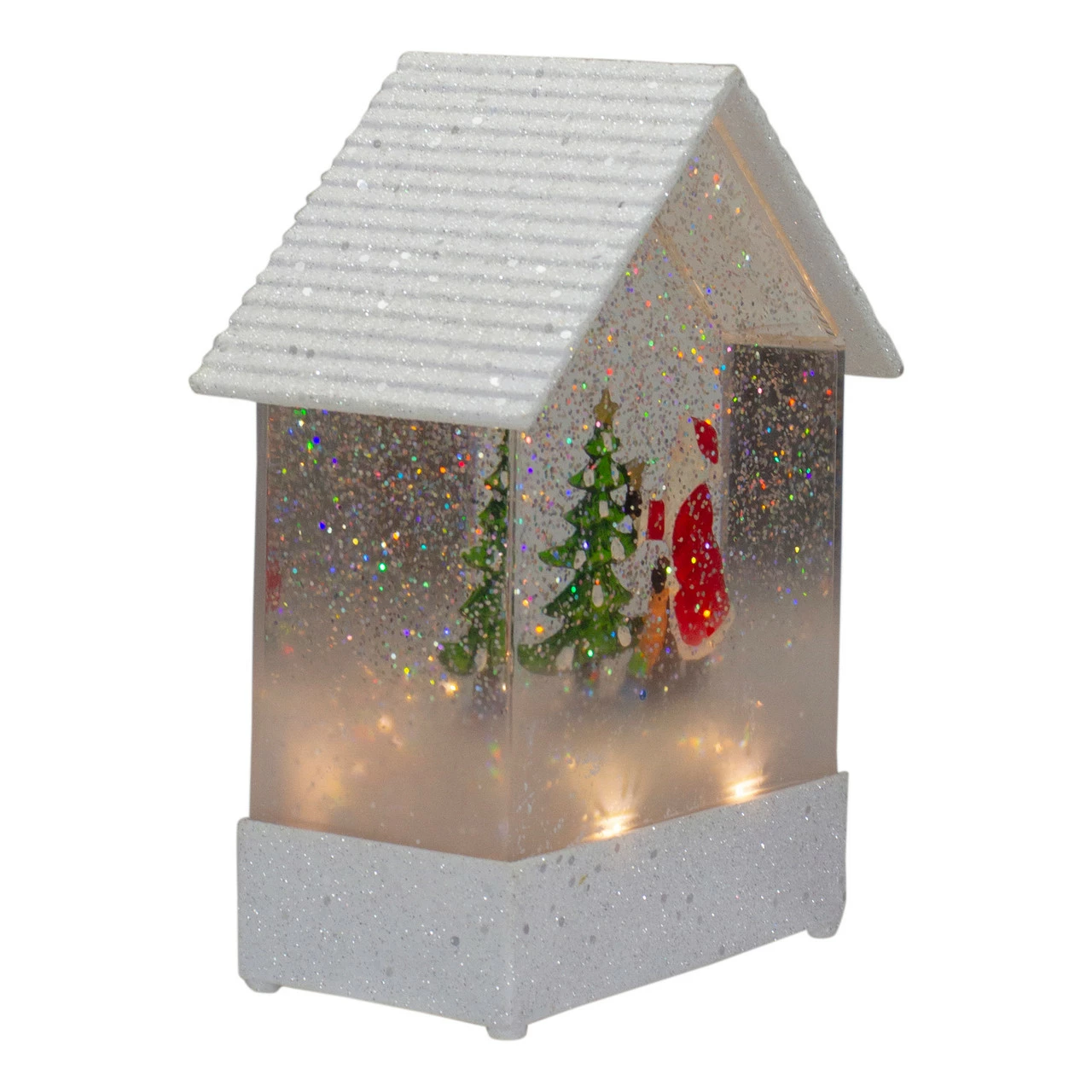 Northlight 8.25" White And Red House Shaped Christmas Snow Globe - Image 2