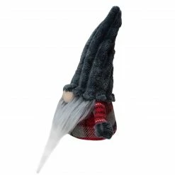 Alternative view of Northlight 9" Red And Gray Plaid Standing Christmas Tabletop Gnome