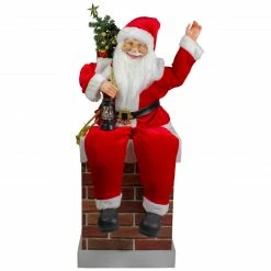 Northlight Santa Delivering Presents Down A Smokestack Chimney Christmas Decoration