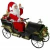 Northlight 33" Santa Delivering Presents In A Black And Gold Vintage Car Christmas Decoration