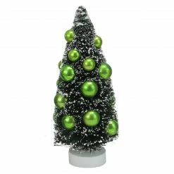 Northlight 8" Green Contemporary Christmas Tree With Ball Ornaments Tabletop Decor