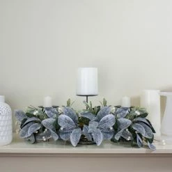 Northlight 32" Iced Leaves And Winter Berries Artificial Christmas Pillar Candle Holder 5 Northlight 32" Iced Leaves And Winter Berries Artificial Christmas Pillar Candle Holder -Northlight Shop northlight vm26547 4 66004.1664381771