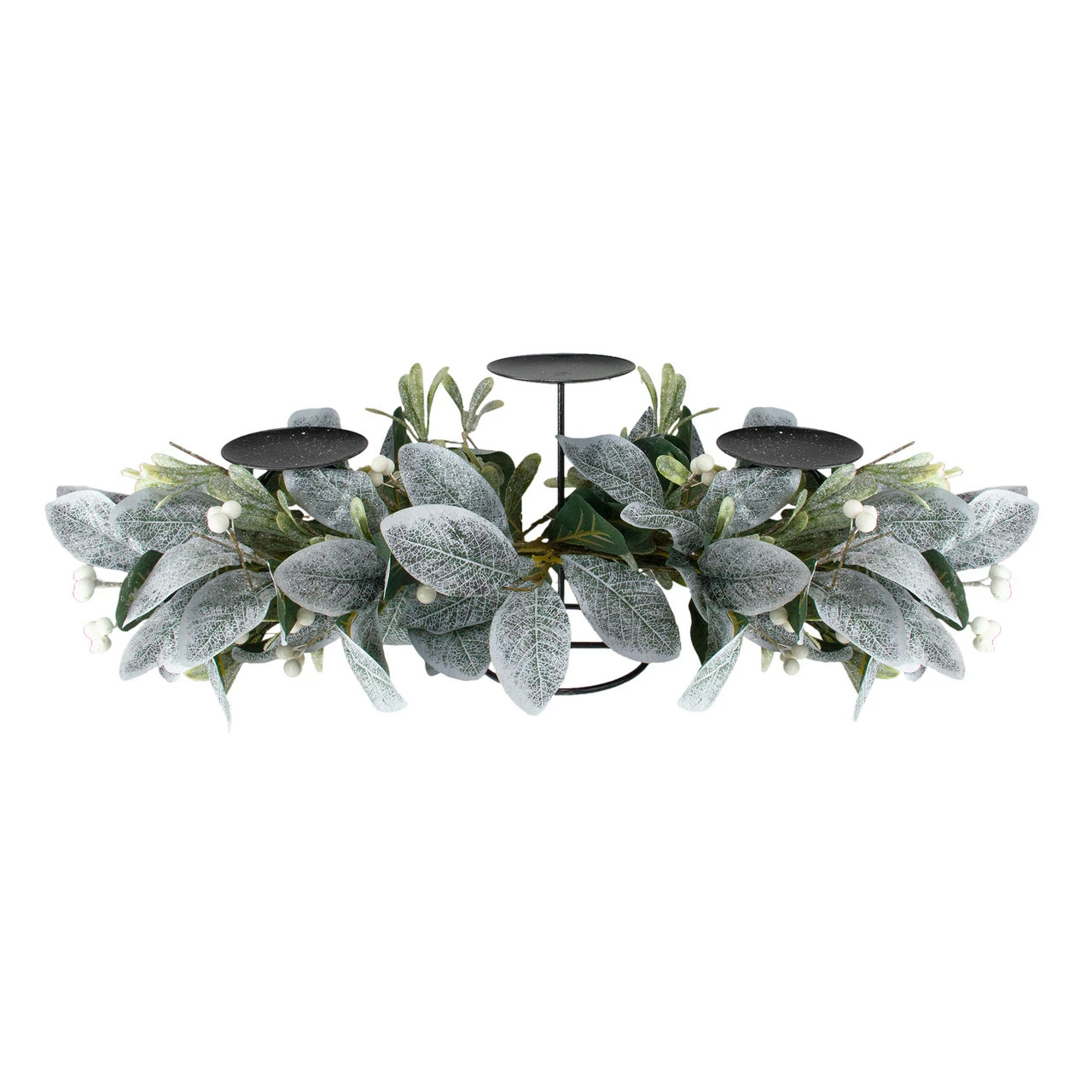 Northlight 32" Iced Leaves And Winter Berries Artificial Christmas Pillar Candle Holder 1 Northlight 32" Iced Leaves And Winter Berries Artificial Christmas Pillar Candle Holder