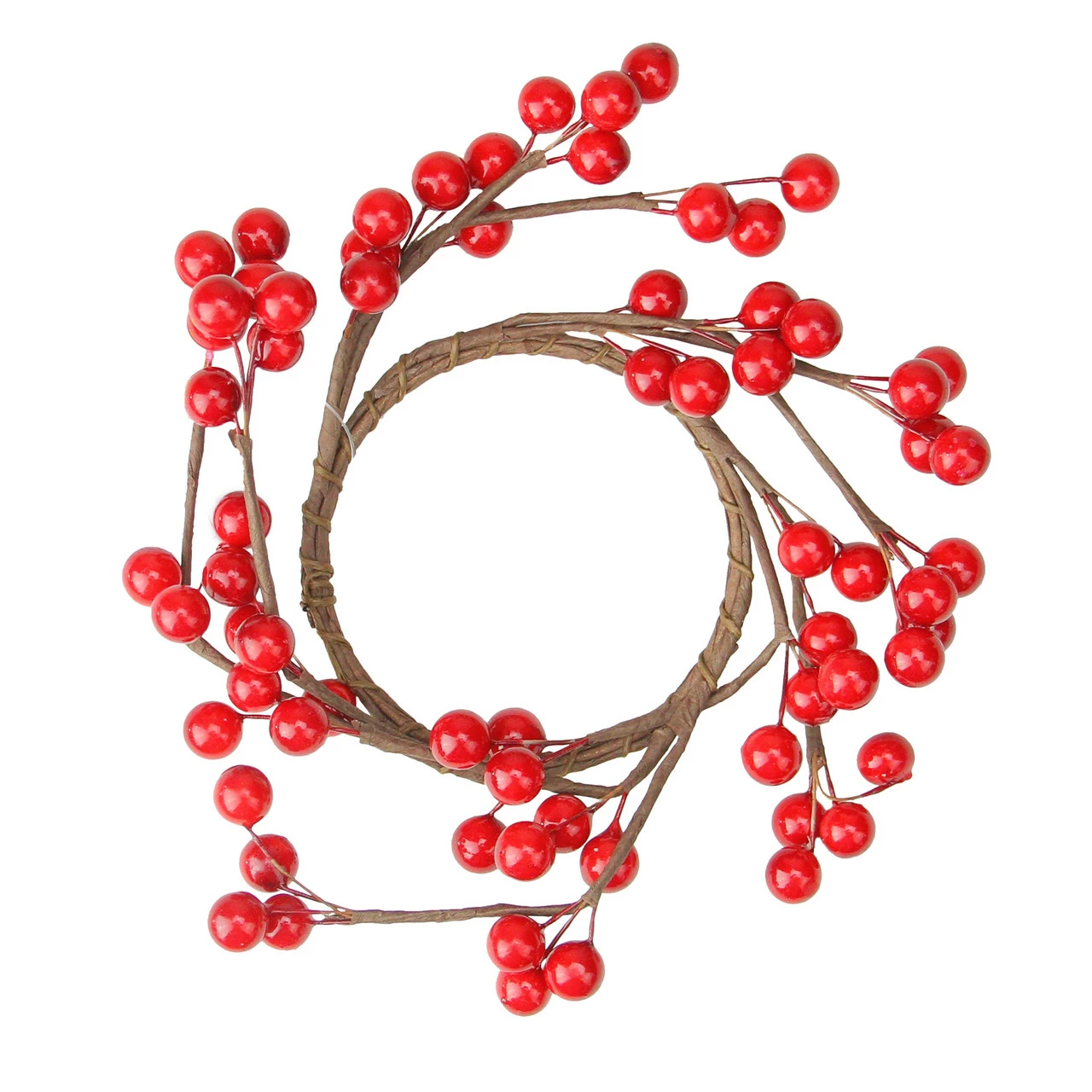 Northlight 7" Shiny Red Berries Artificial Christmas Candle Ring - Image 2