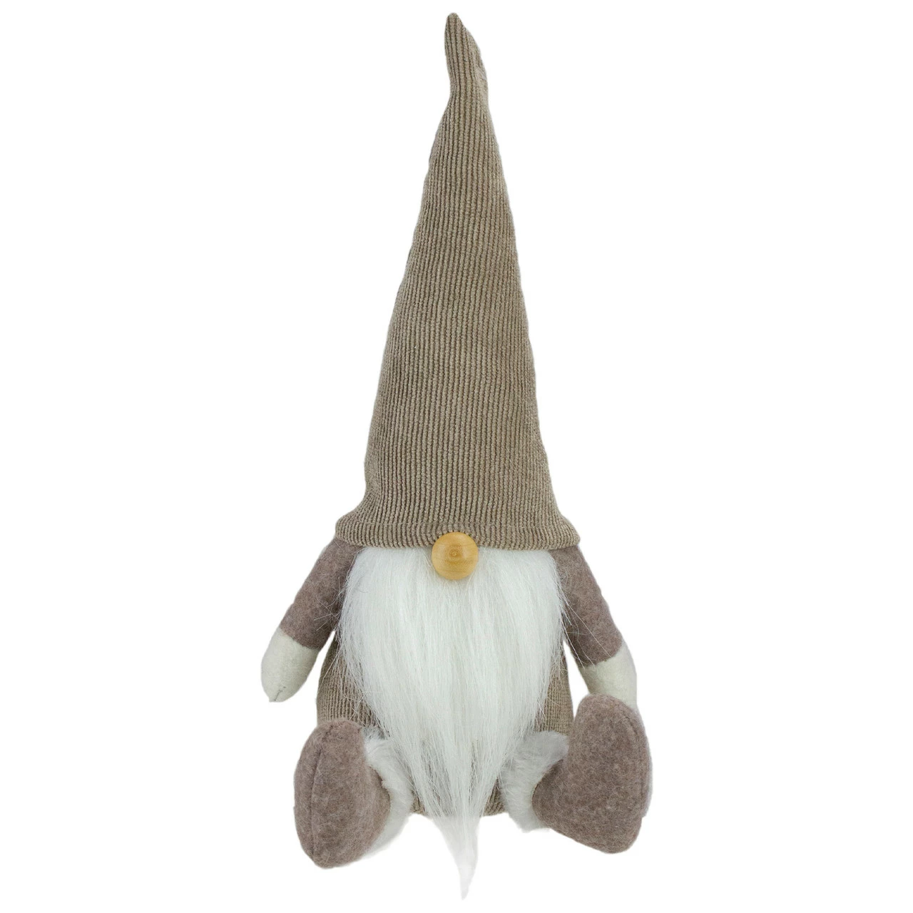 Northlight 10" Brown And White Sitting Gnome Christmas Tabletop Decoration
