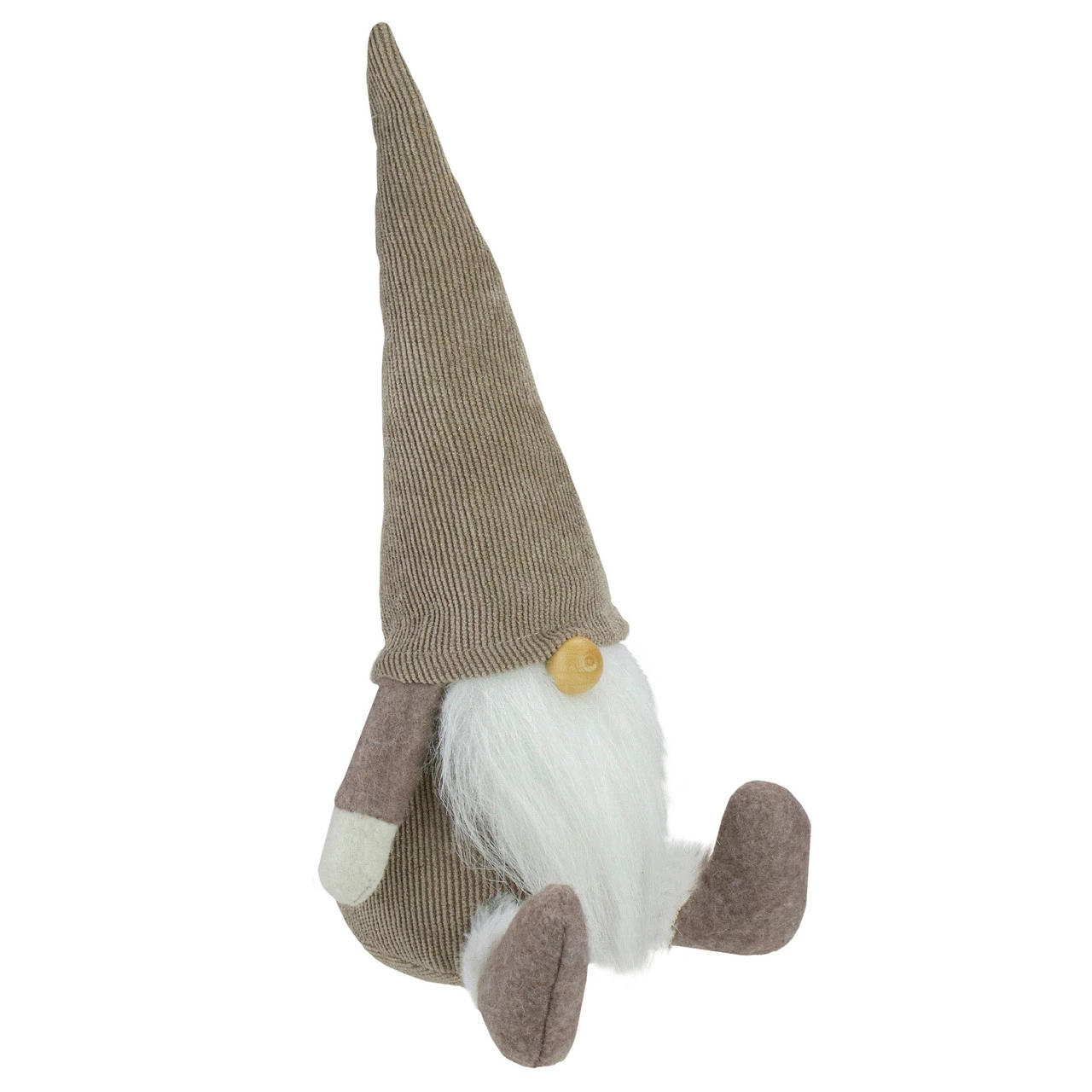 Northlight 10" Brown And White Sitting Gnome Christmas Tabletop Decoration - Image 3