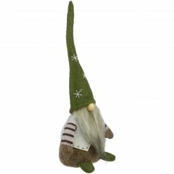 Alternative view of Northlight 12" Green And Brown Sitting Gnome Christmas Figure