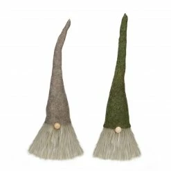 Northlight Set Of 2 Green And Gray Christmas Gnome Figures 10.5"