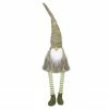 Northlight 26" Green And Beige Sitting Gnome Christmas Figure