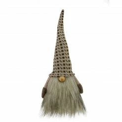 Northlight 12.5" Beige And Brown Sitting Gnome Christmas Figure