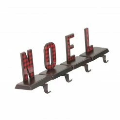 Alternative view of Northlight Set Of 4 Red And Black Buffalo Plaid "NOEL" Christmas Stocking Holder 6