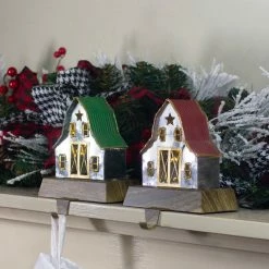 Northlight Set Of 2 LED Lighted Galvanized Barn Christmas Stocking Holders 5.5" 5 Northlight Set Of 2 LED Lighted Galvanized Barn Christmas Stocking Holders 5.5" -Northlight Shop northlight wy89002 5 37036.1608866577