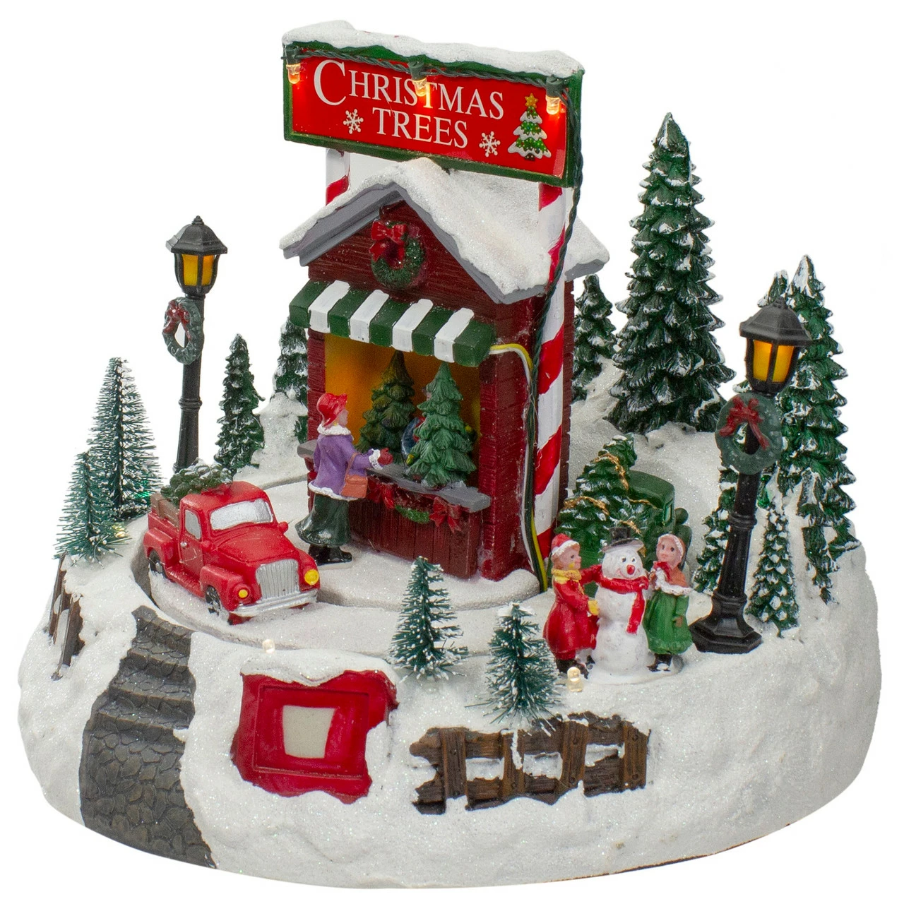 Northlight 9" Lighted And Animated Christmas Tree Farm Winter Scene With Moving Cars - Image 4