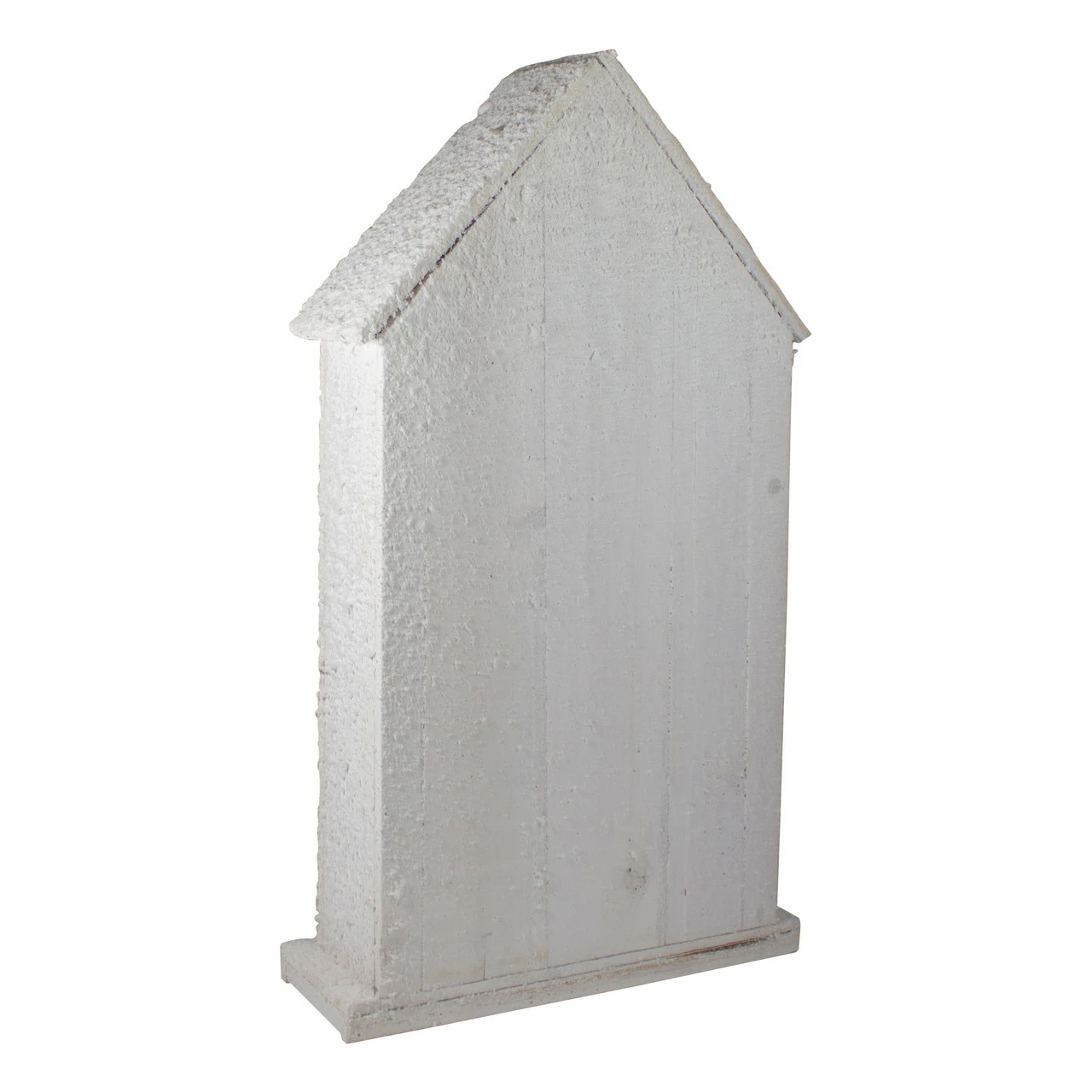 Northlight 30" Snow-Covered Rustic White Wooden House Christmas Tabletop - Image 5