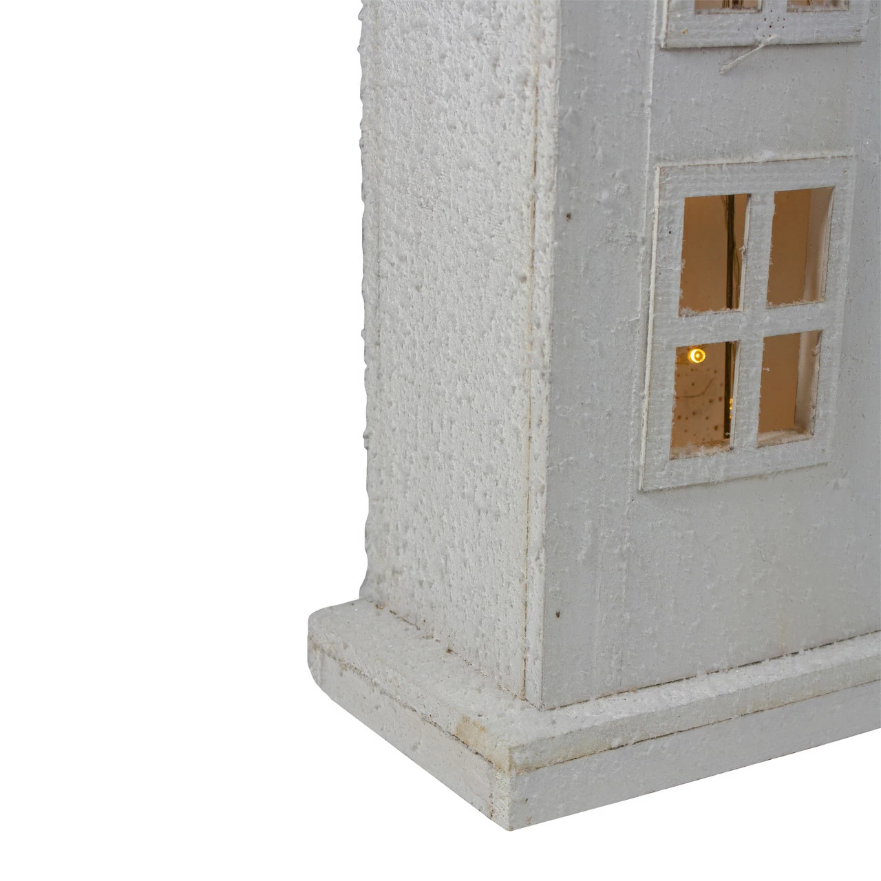 Northlight 30" Snow-Covered Rustic White Wooden House Christmas Tabletop - Image 4