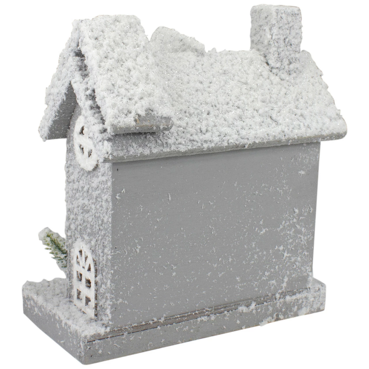 Northlight Lighted White And Gray Snowy House Christmas Tabletop Decoration - Image 4
