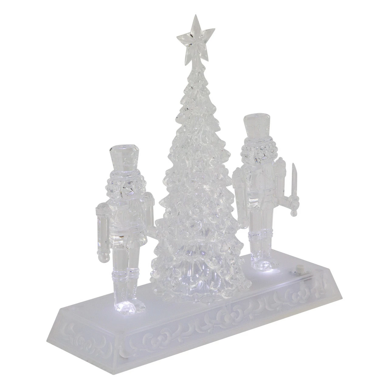 Northlight 9" LED Lighted Icy Crystal Nutcracker And Christmas Tree Decoration 4 Northlight 9" LED Lighted Icy Crystal Nutcracker And Christmas Tree Decoration - Image 4