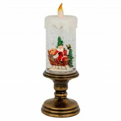 Northlight 11-Inch LED Lighted Glitter Snow Globe Candle Christmas Figurine