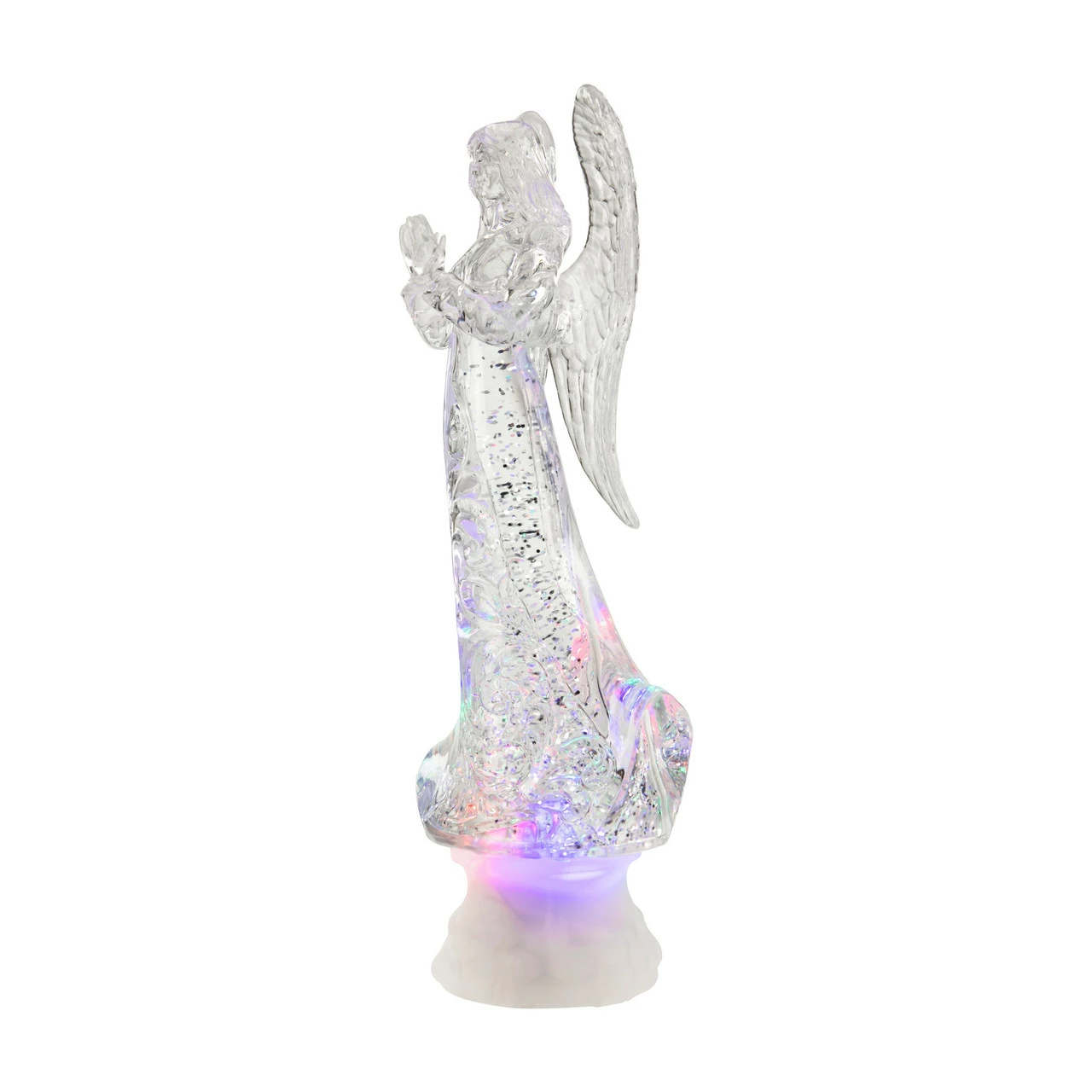 Northlight 11" LED Lighted Icy Crystal Glitter Snow Globe Angel Christmas Figure - Image 5