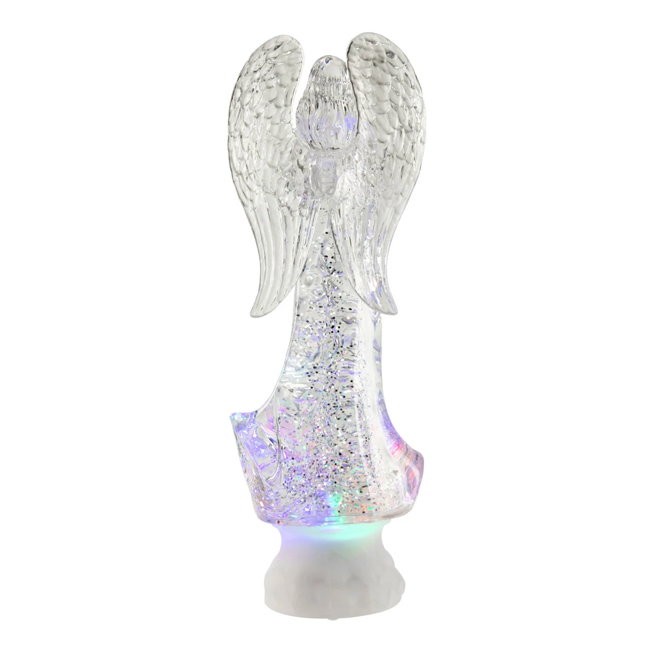 Northlight 11" LED Lighted Icy Crystal Glitter Snow Globe Angel Christmas Figure - Image 6
