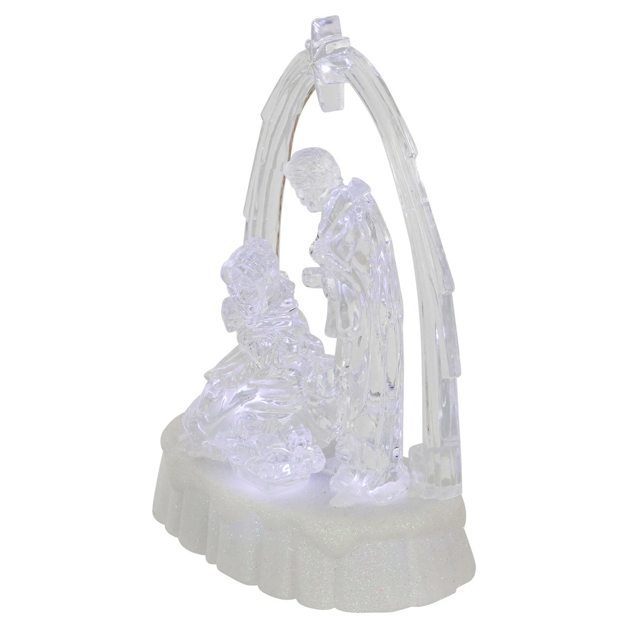 Northlight 7" LED Lighted Musical Icy Crystal Nativity Scene Christmas Decoration - Image 5