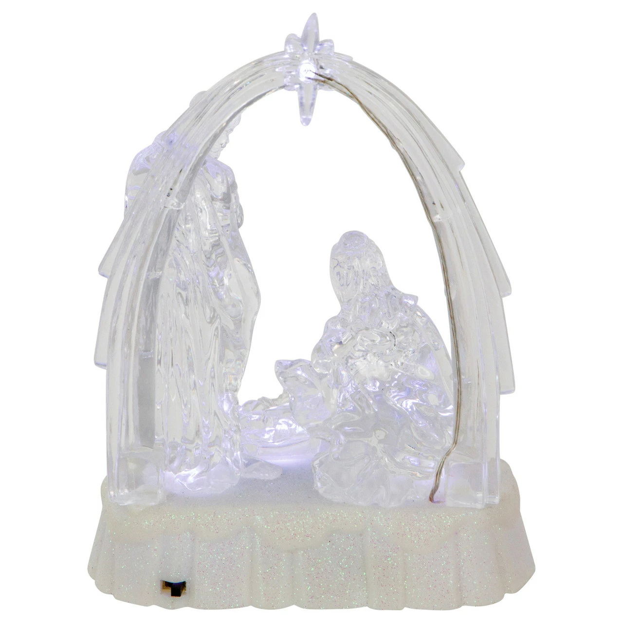 Northlight 7" LED Lighted Musical Icy Crystal Nativity Scene Christmas Decoration - Image 6