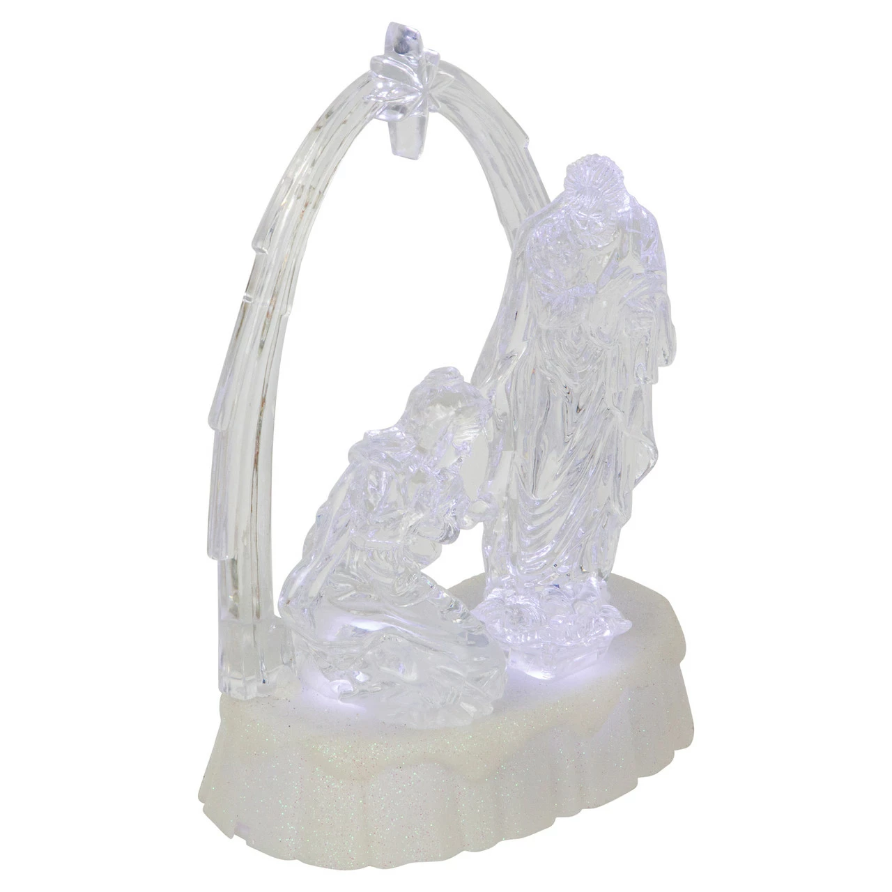 Northlight 7" LED Lighted Musical Icy Crystal Nativity Scene Christmas Decoration - Image 4