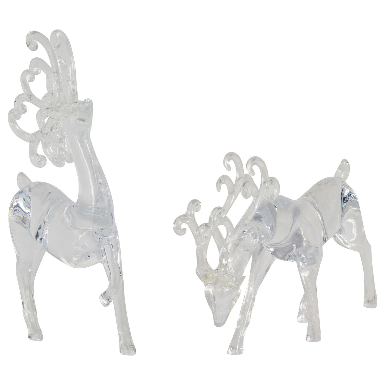 Northlight Set Of 2 Clear Standing Reindeer Christmas Figurines, 9.25-Inch - Image 3