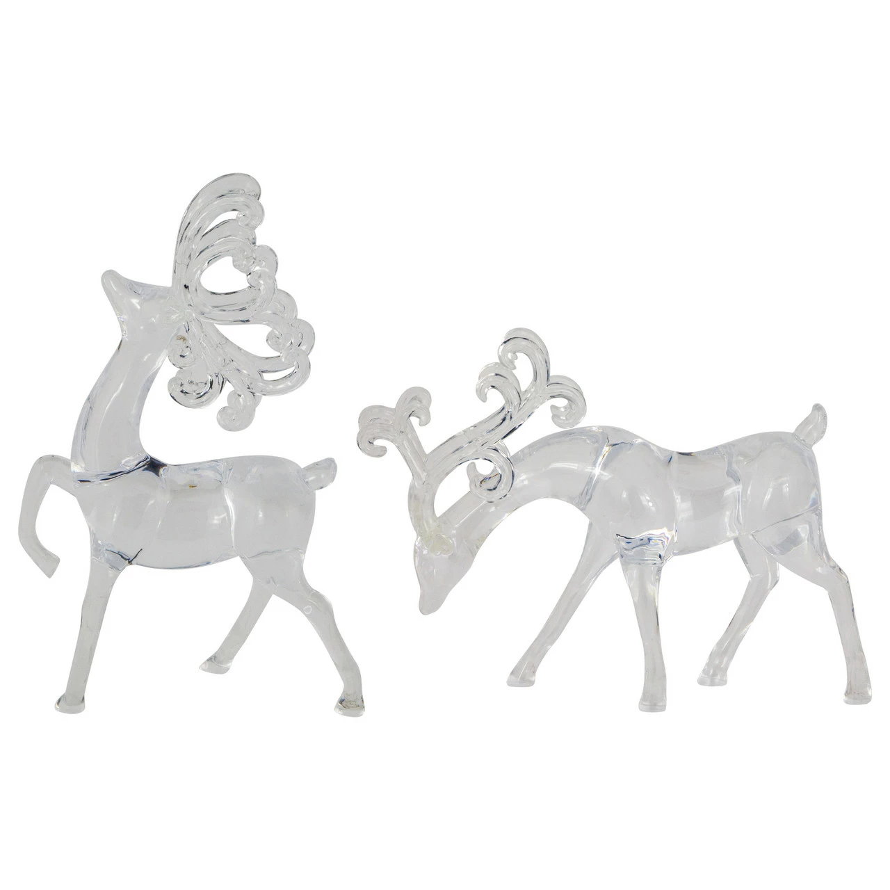 Northlight Set Of 2 Clear Standing Reindeer Christmas Figurines, 9.25-Inch - Image 4