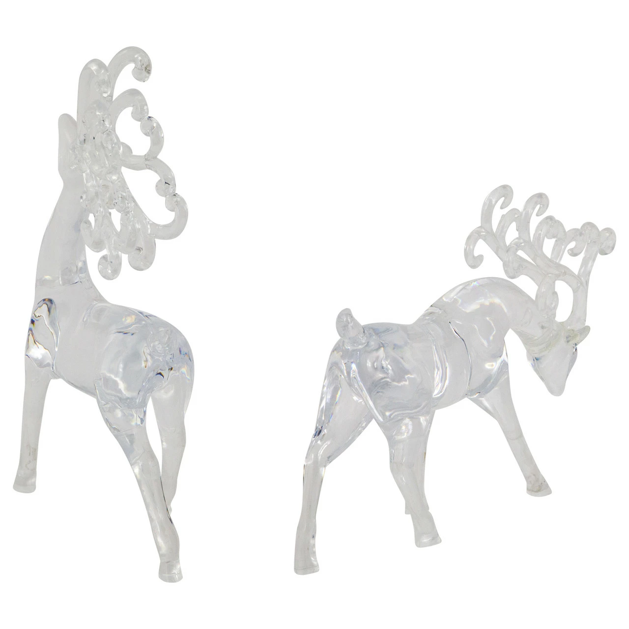 Northlight Set Of 2 Clear Standing Reindeer Christmas Figurines, 9.25-Inch - Image 5