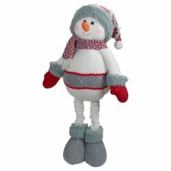 Northlight 22" Red And Gray Plush Nordic Snowman Christmas Figure