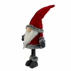 Alternative view of Northlight 19.5" Red And Gray Standing Santa Gnome With Faux Fur Trim