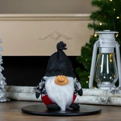 Alternative view of Northlight 9.5" Charcoal Gray And Red Happy Smiling Gnome Christmas Tabletop Decor