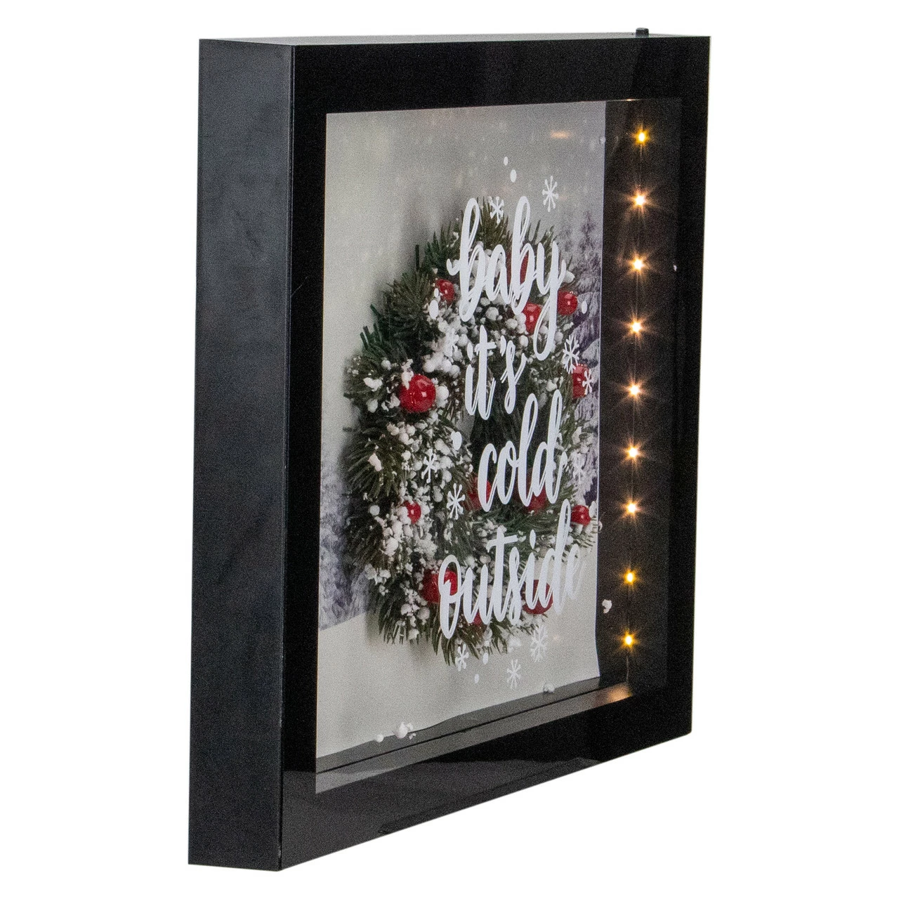 Northlight 14" Black Framed 3D "Baby It's Cold Outside" Christmas LED Decor Box - Image 3