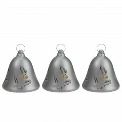 Northlight Set Of 3 Musical Lighted Silver Bells Christmas Decorations, 6.5"