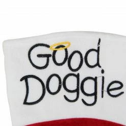 Northlight 19" Red And White Embroidered Halo "Good Doggie" Christmas Stocking With Cuff -Northlight Shop northligth 528004go20dog 1 44819.1588344861