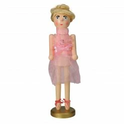 Nutcracker Factory 15.5" Pink Tutu Blonde Wooden Ballerina Wooden Christmas Nutcracker