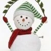 Roman 17" White And Green Animated And Musical Snowman Christmas Figurine