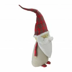 Alternative view of Northlight 26" White And Red Santa Claus Gnome With Plaid Hat Christmas Figurine