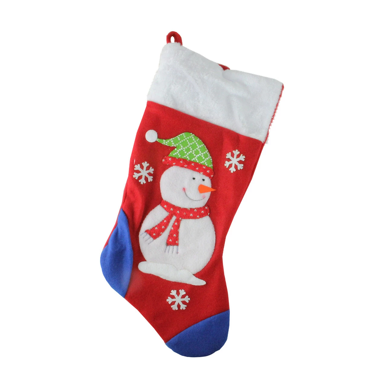 Dyno 19'' Red And Blue Plush Cuff Snowman Christmas Stocking 1 Dyno 19'' Red And Blue Plush Cuff Snowman Christmas Stocking