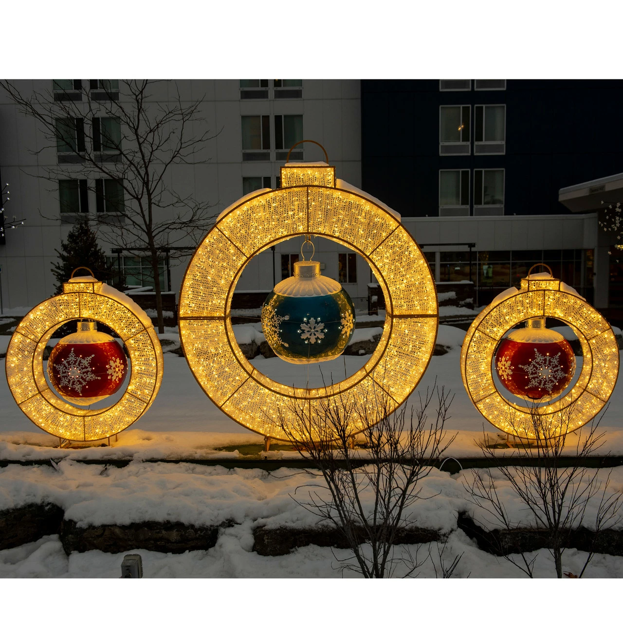 Northlight 7.7' LED Lighted Commercial Grade Christmas Ornament Ring Display Decoration - Image 3