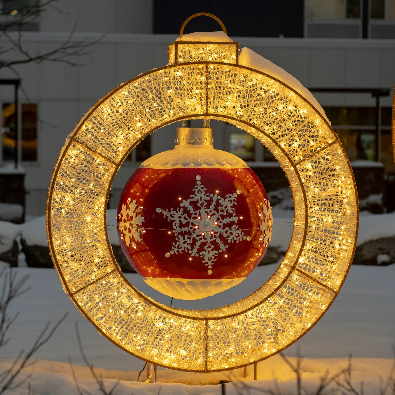 Northlight 7.7' LED Lighted Commercial Grade Christmas Ornament Ring Display Decoration - Image 2