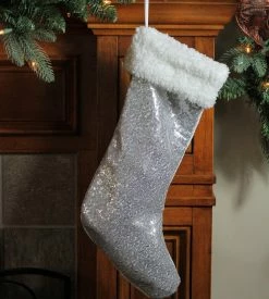 Northlight 18" Silver Sequins With A White Faux Fur Trim Christmas Stocking 5 Northlight 18" Silver Sequins With A White Faux Fur Trim Christmas Stocking -Northlight Shop p2abtucemsb85vavokbppyy2ppsj2djx 64887.1665610748