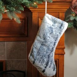 Alternative view of Northlight 18" White And Black Serene Woodland During Snowfall Christmas Stocking